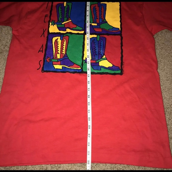 Vtg1993True Blue Texas Boots Single Stitched Shirt - Picture 6 of 7